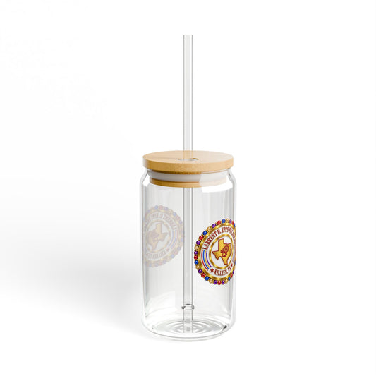 16oz Glass Sipper with Bamboo Lid — Youth Palace, Killeen