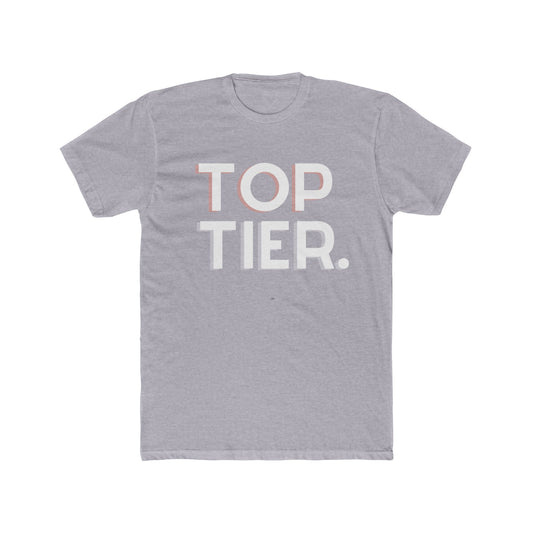 Top Tier Graphic Tee — Bold Typography "TOP TIER." Black Cotton T-Shirt
