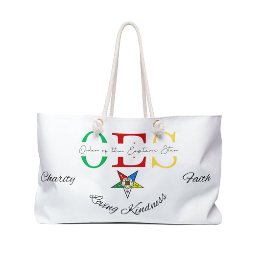 Order of the Eastern Star Weekender Bag — Charitable Faith & Loving Kindness Travel Tote