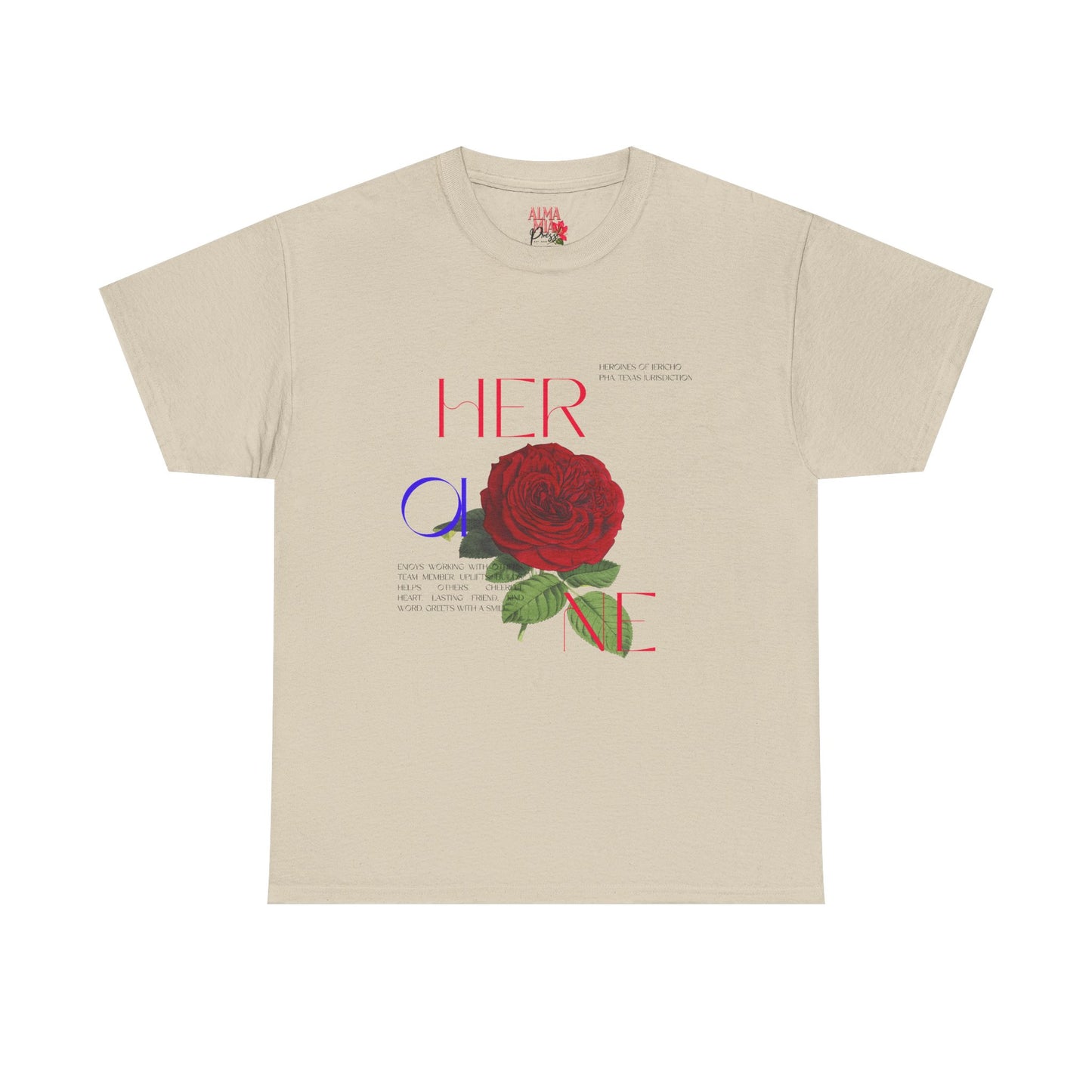 HOJ- Heroine Rose Tee | Vintage Rose Graphic, Feminine Typography