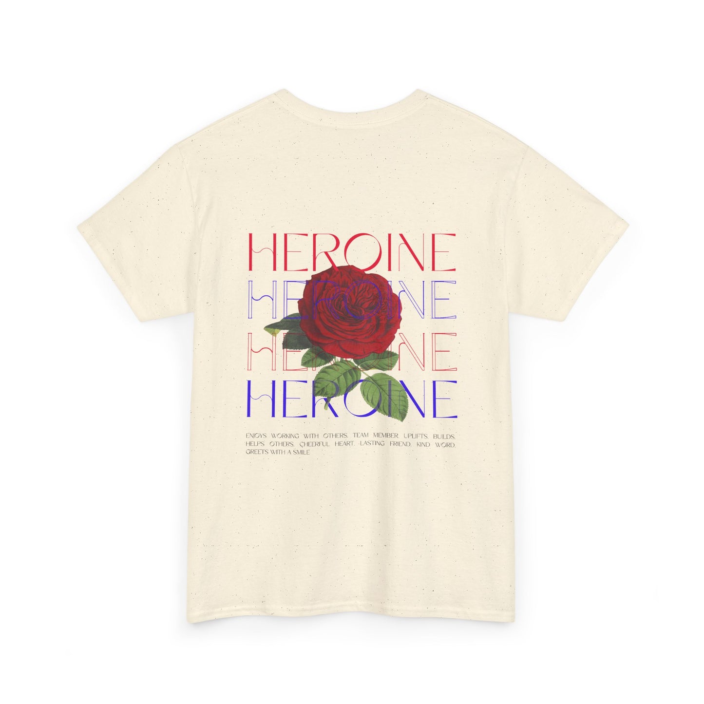 HOJ- Heroine Rose Tee | Vintage Rose Graphic, Feminine Typography