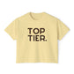 Top Tier Boxy Tee — Women's Casual Graphic Cropped T‑Shirt
