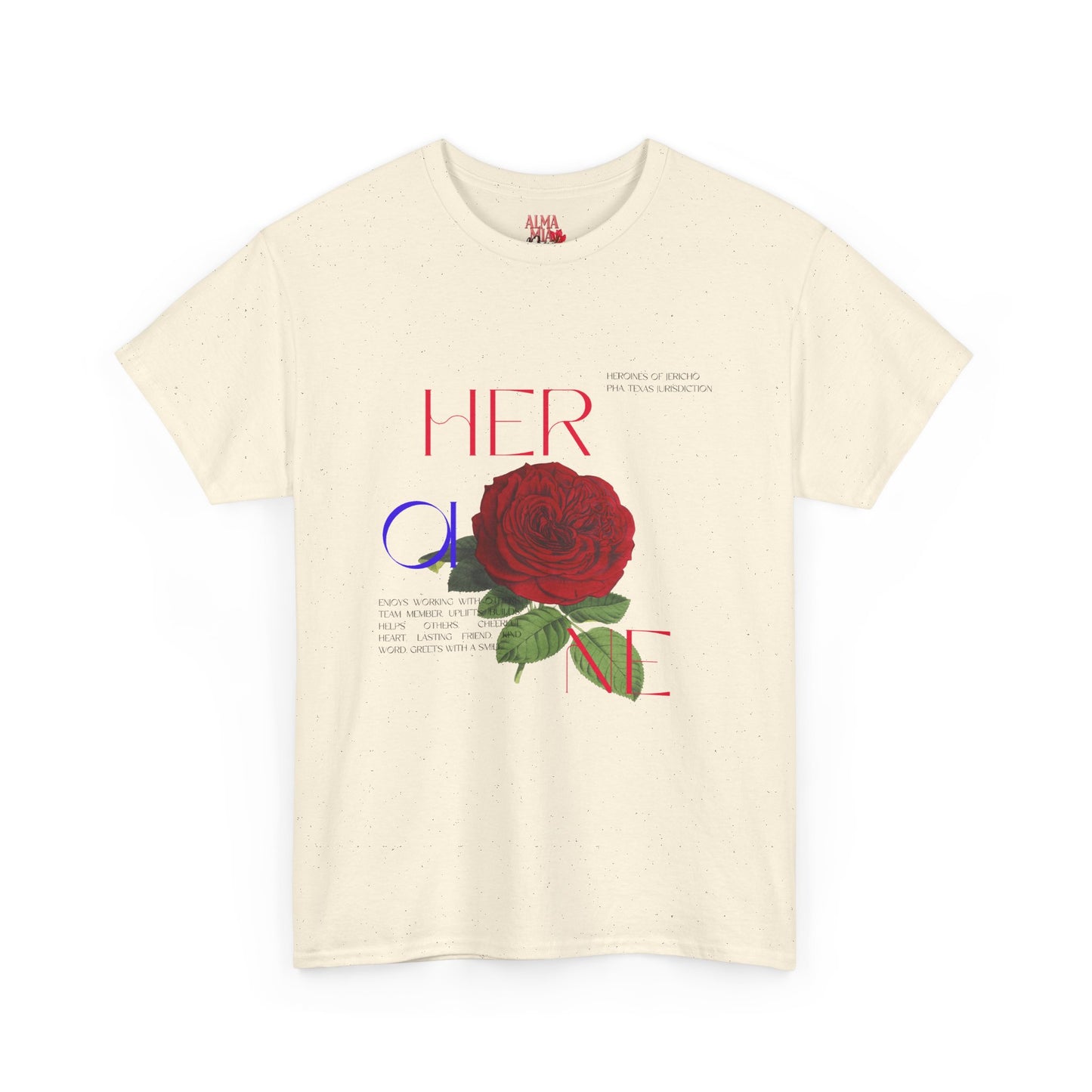 HOJ- Heroine Rose Tee | Vintage Rose Graphic, Feminine Typography