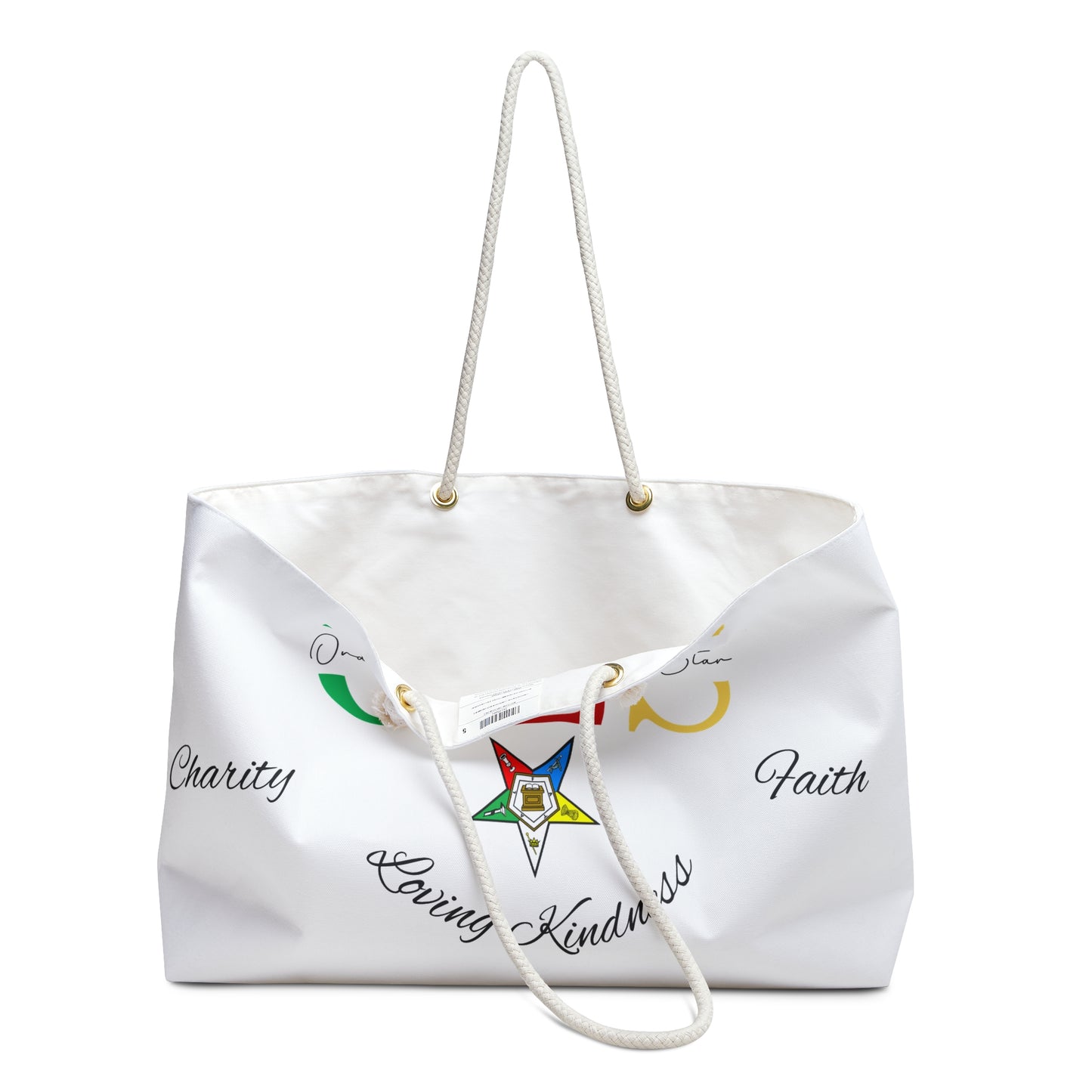 Order of the Eastern Star Weekender Bag — Charitable Faith & Loving Kindness Travel Tote