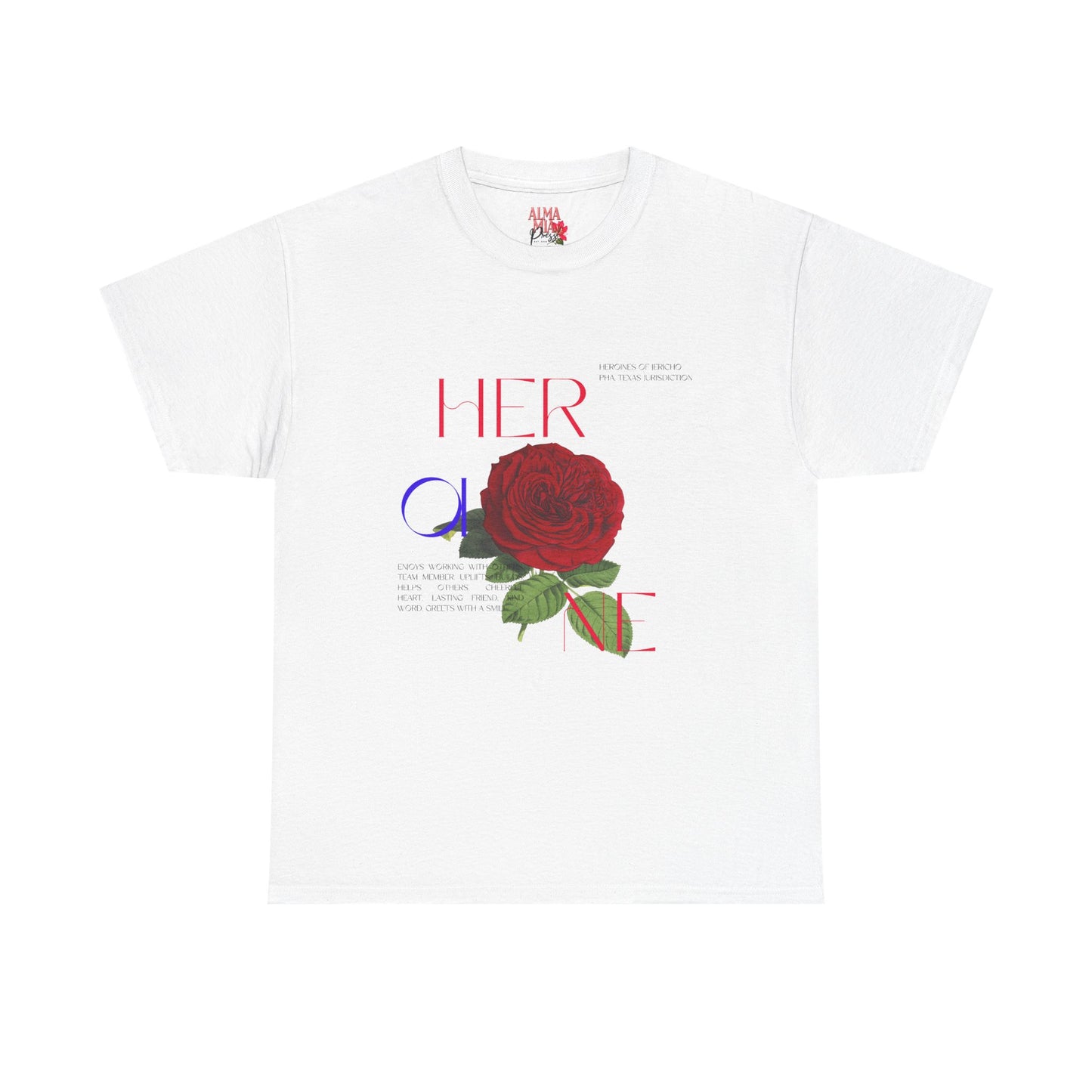 HOJ- Heroine Rose Tee | Vintage Rose Graphic, Feminine Typography