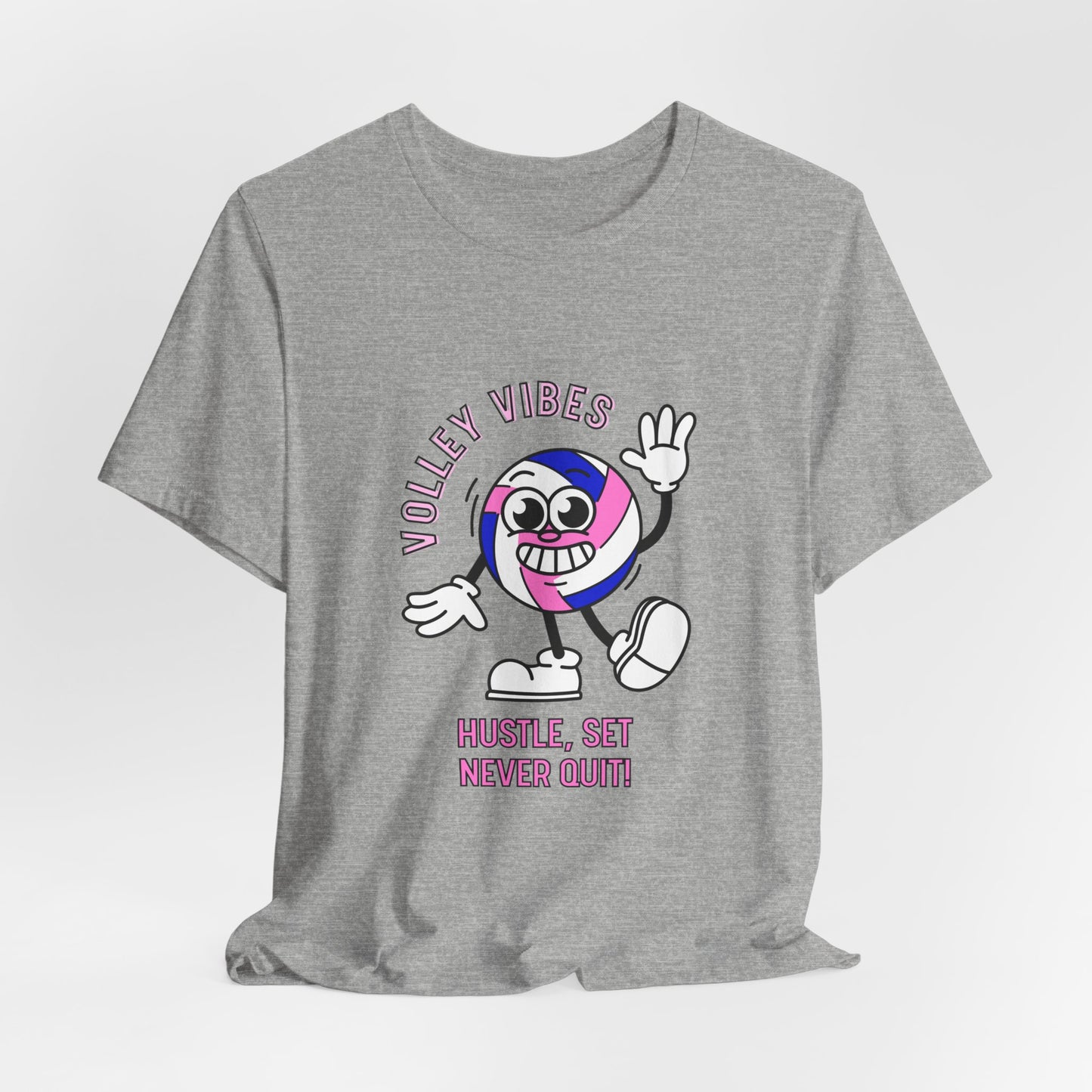Volleyball Vibes Tee - "Hustle, Set, Never Quit" Volleyball Shirt.