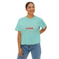 Latina Boxy Tee — Women's Cropped White T‑Shirt with Red 'LATINA' Print