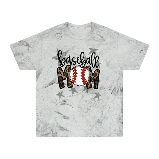 Baseball Mom Leopard Print Tee – Distressed Gray Color Blast T-Shirt