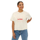 Latina Boxy Tee — Women's Cropped White T‑Shirt with Red 'LATINA' Print