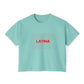 Latina Boxy Tee — Women's Cropped White T‑Shirt with Red 'LATINA' Print