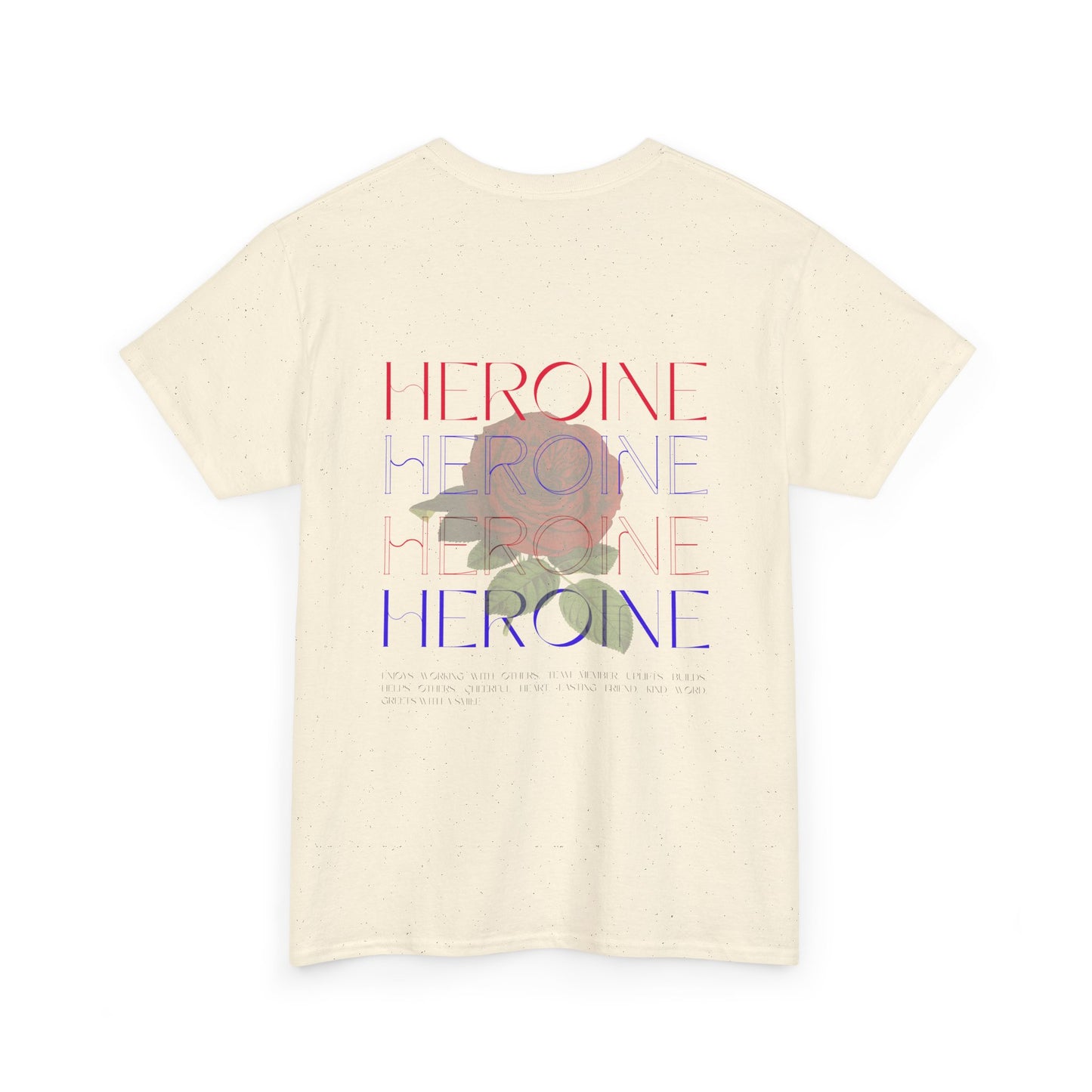 HOJ- Heroine Rose Tee | Vintage Rose Graphic, Feminine Typography
