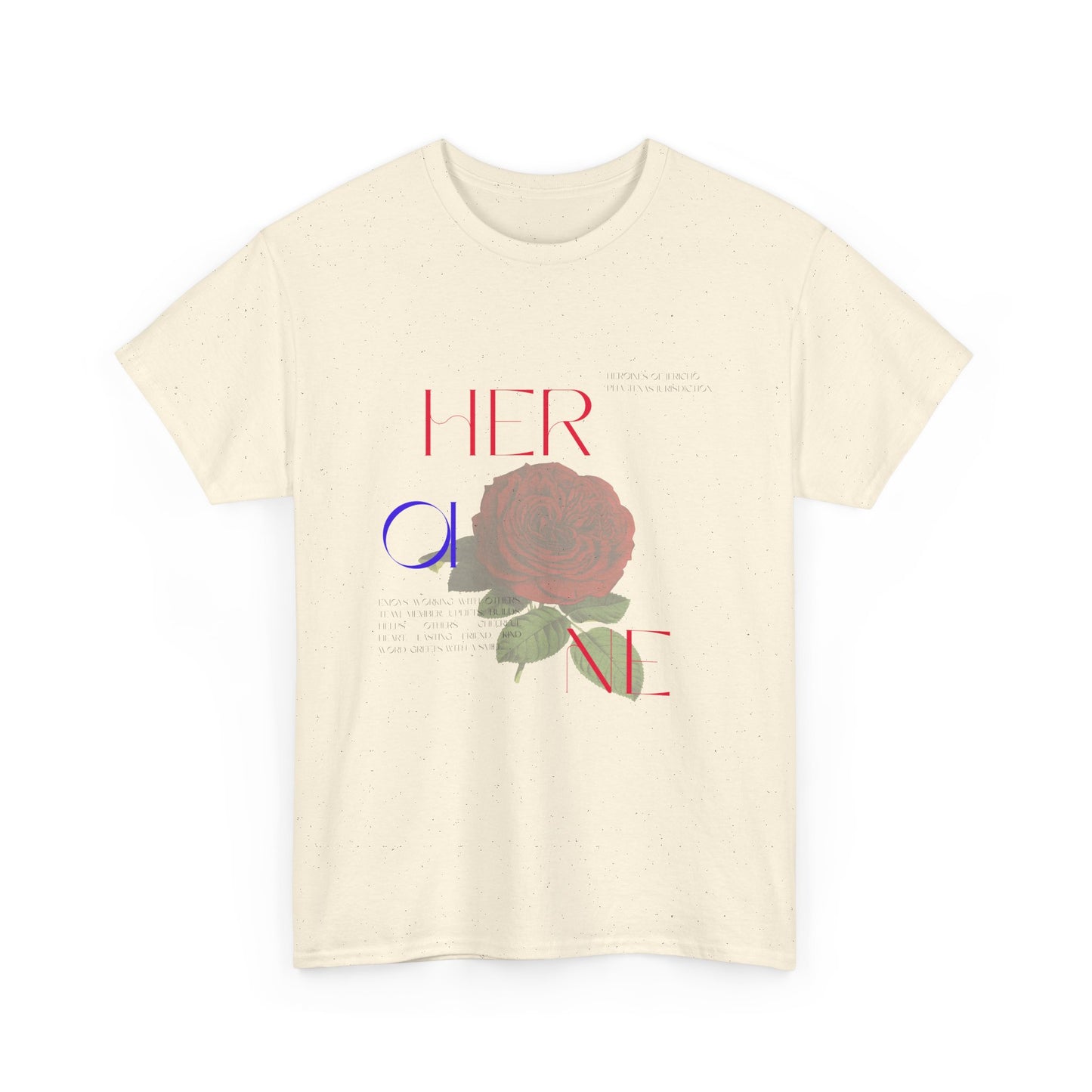 HOJ- Heroine Rose Tee | Vintage Rose Graphic, Feminine Typography