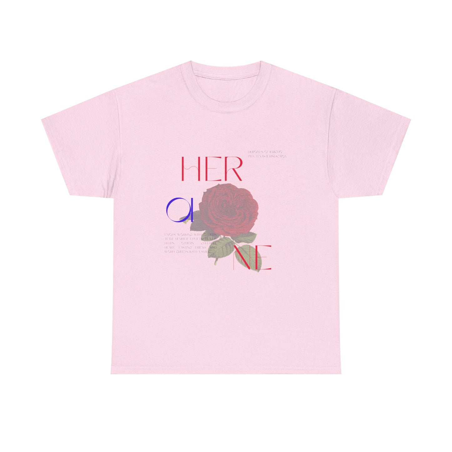 HOJ- Heroine Rose Tee | Vintage Rose Graphic, Feminine Typography