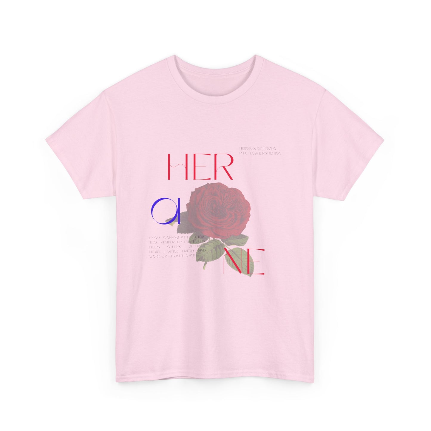 HOJ- Heroine Rose Tee | Vintage Rose Graphic, Feminine Typography