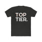 Top Tier Graphic Tee — Bold Typography "TOP TIER." Black Cotton T-Shirt