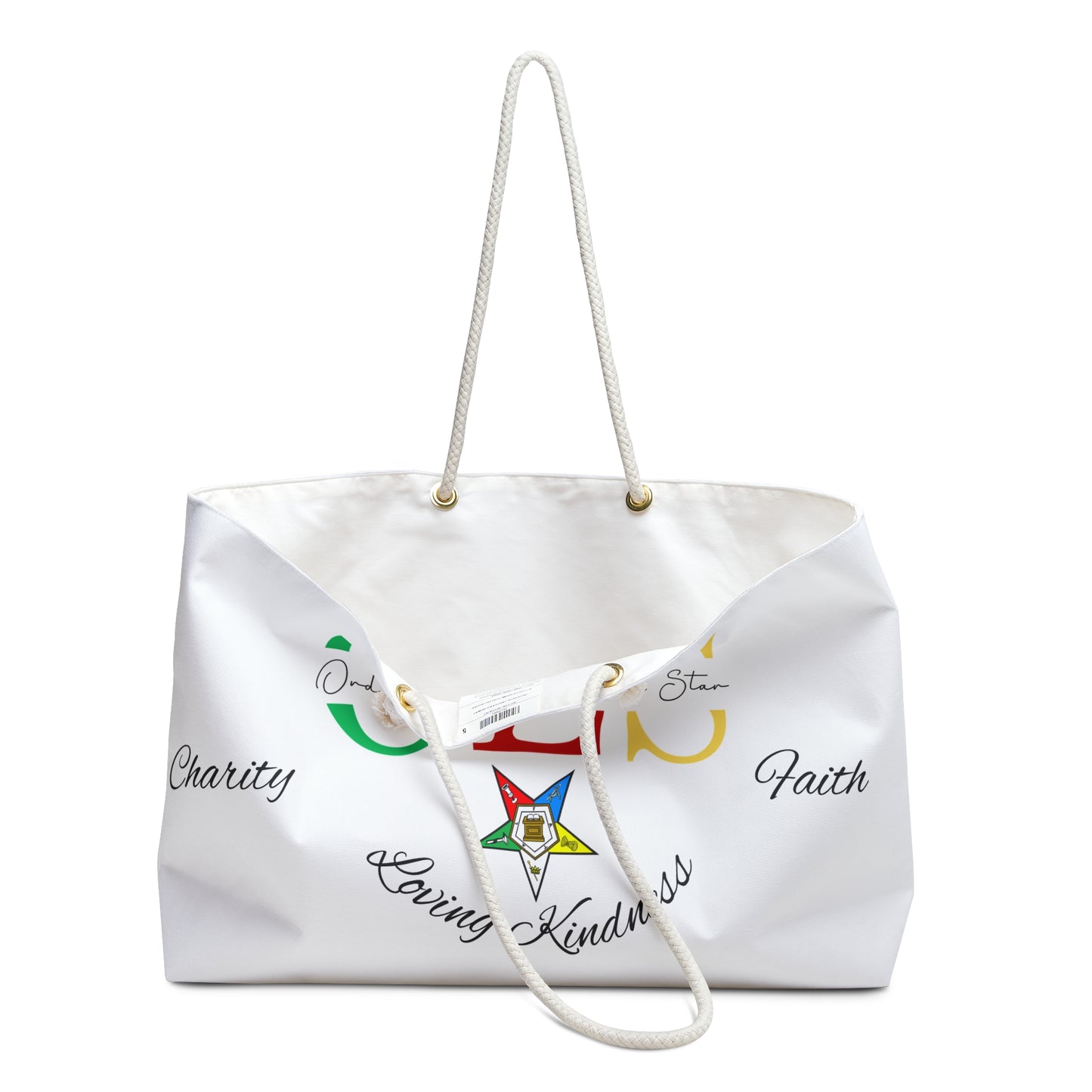 Order of the Eastern Star Weekender Bag — Charitable Faith & Loving Kindness Travel Tote