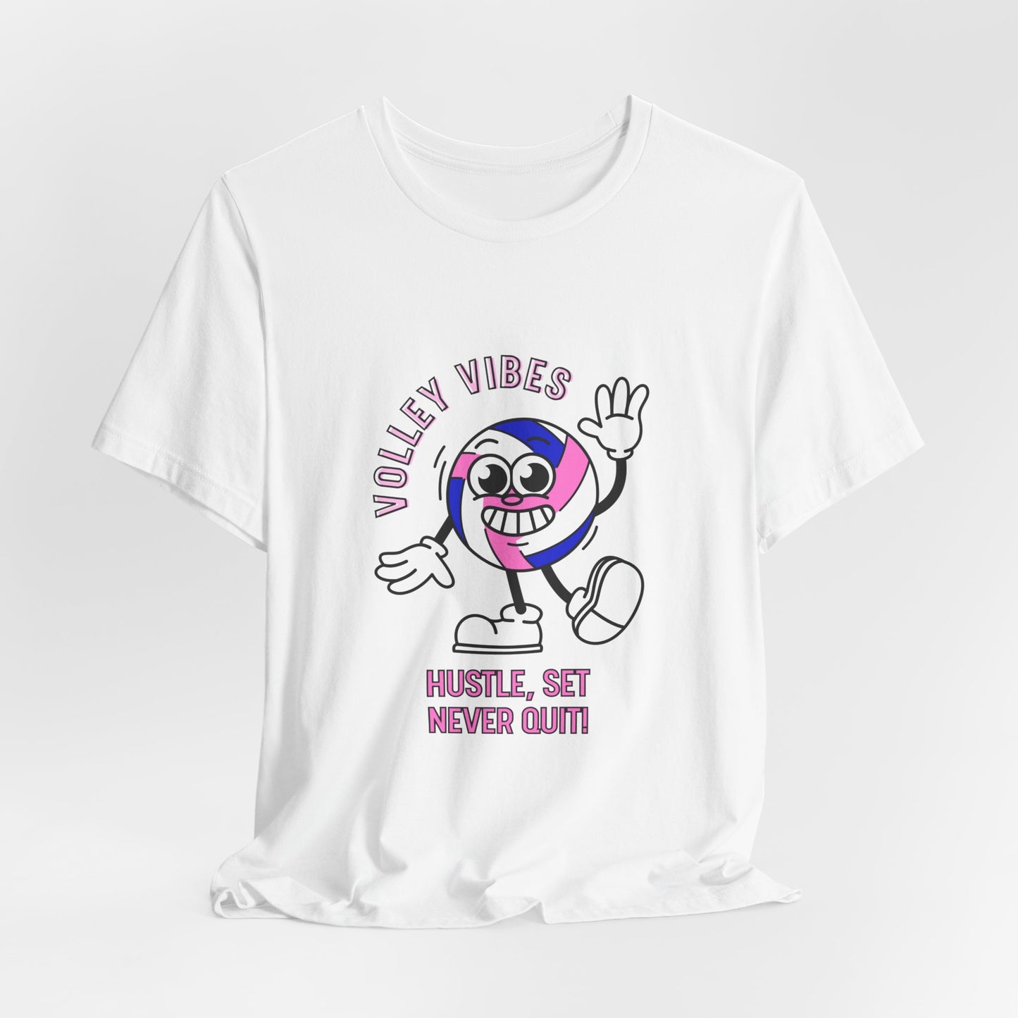 Volleyball Vibes Tee - "Hustle, Set, Never Quit" Volleyball Shirt.