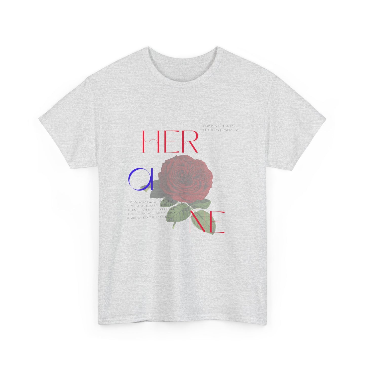 HOJ- Heroine Rose Tee | Vintage Rose Graphic, Feminine Typography
