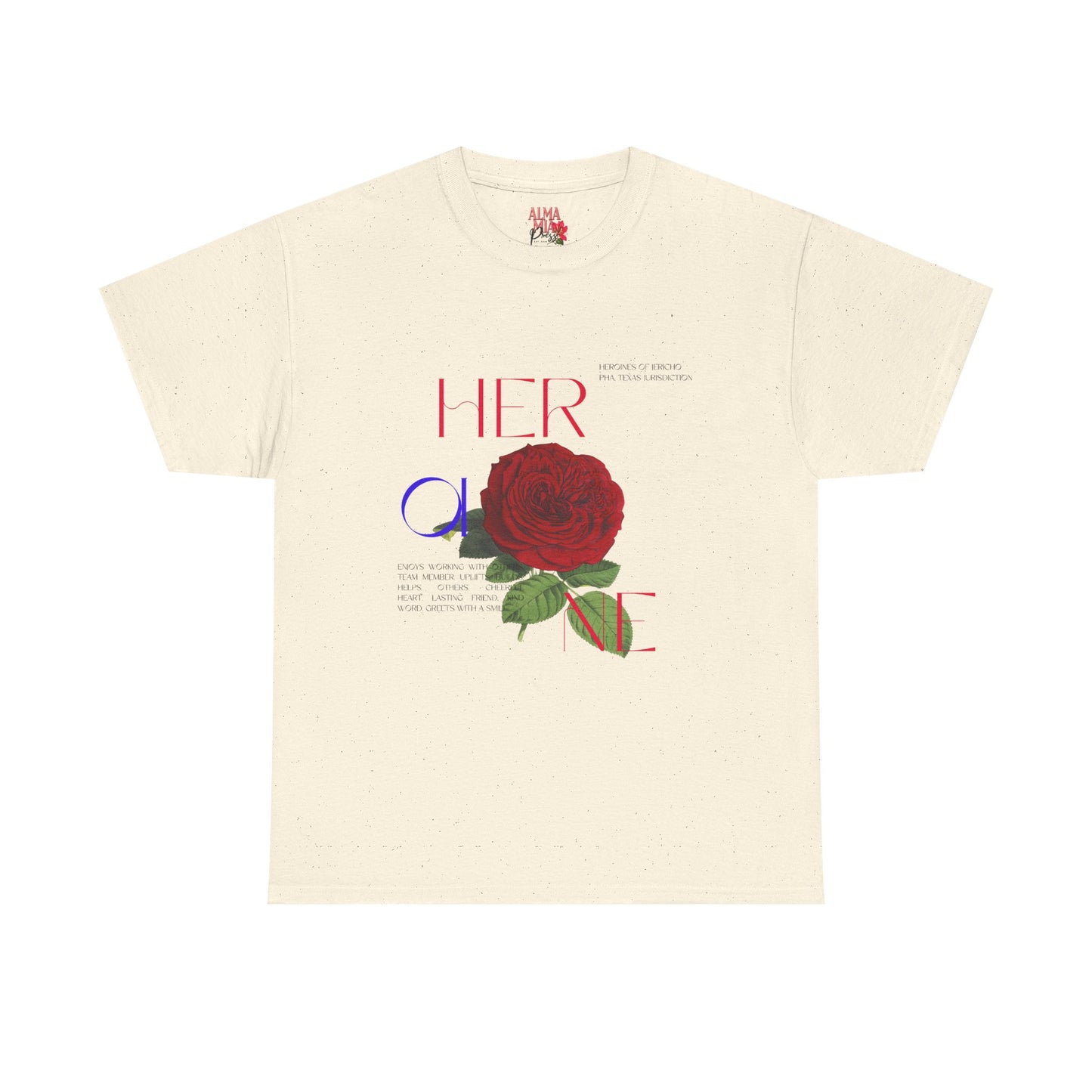 HOJ- Heroine Rose Tee | Vintage Rose Graphic, Feminine Typography