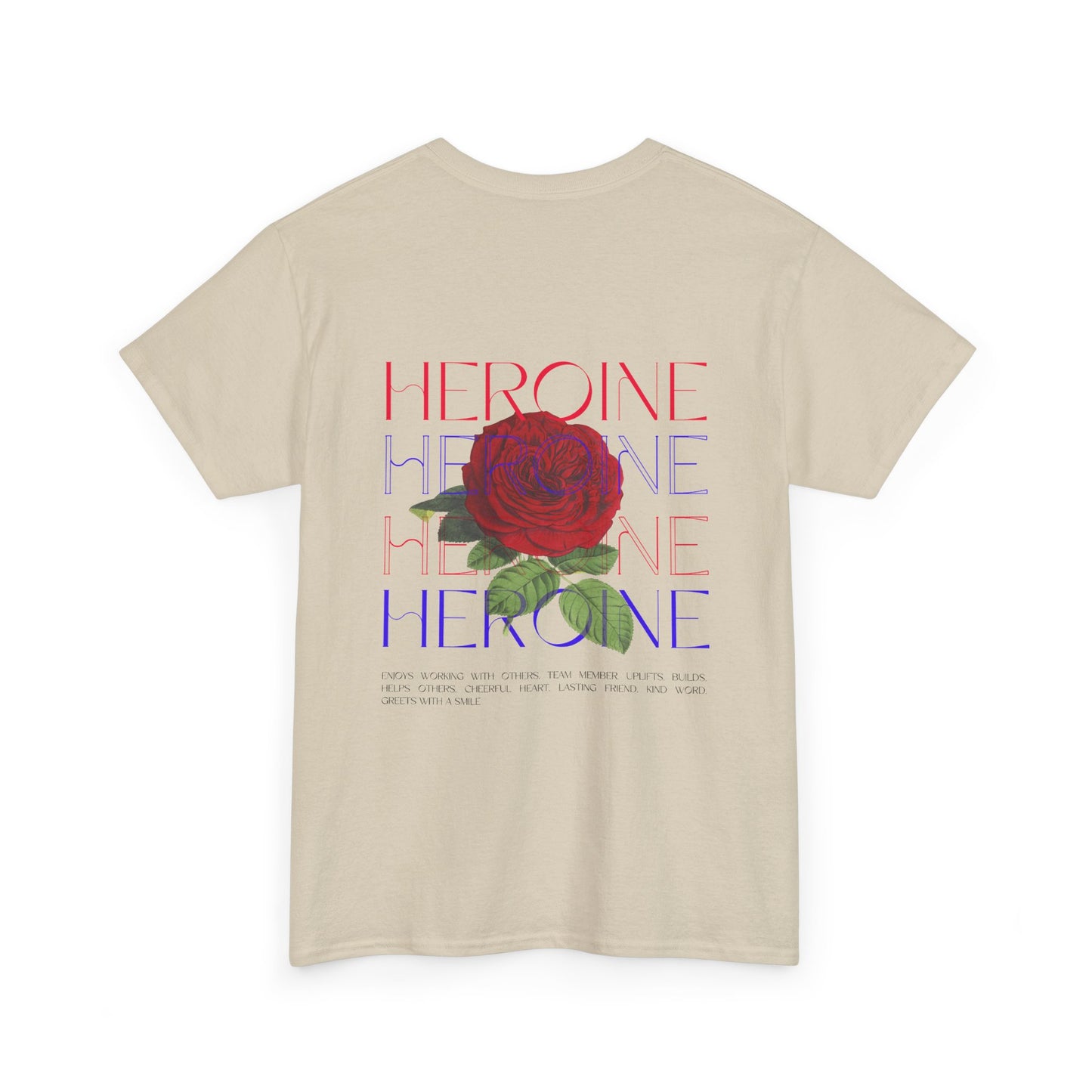 HOJ- Heroine Rose Tee | Vintage Rose Graphic, Feminine Typography