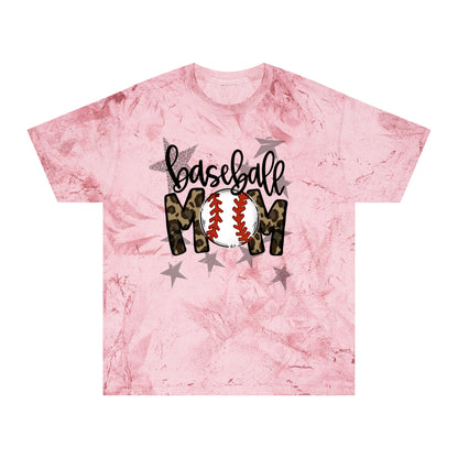 Baseball Mom Leopard Print Tee – Distressed Gray Color Blast T-Shirt