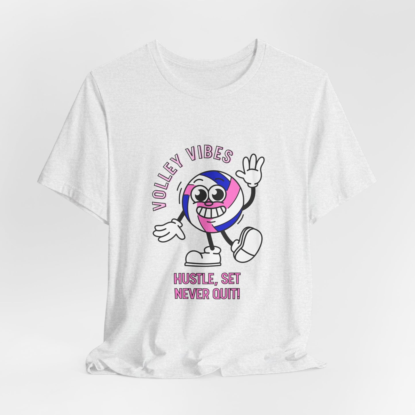Volleyball Vibes Tee - "Hustle, Set, Never Quit" Volleyball Shirt.