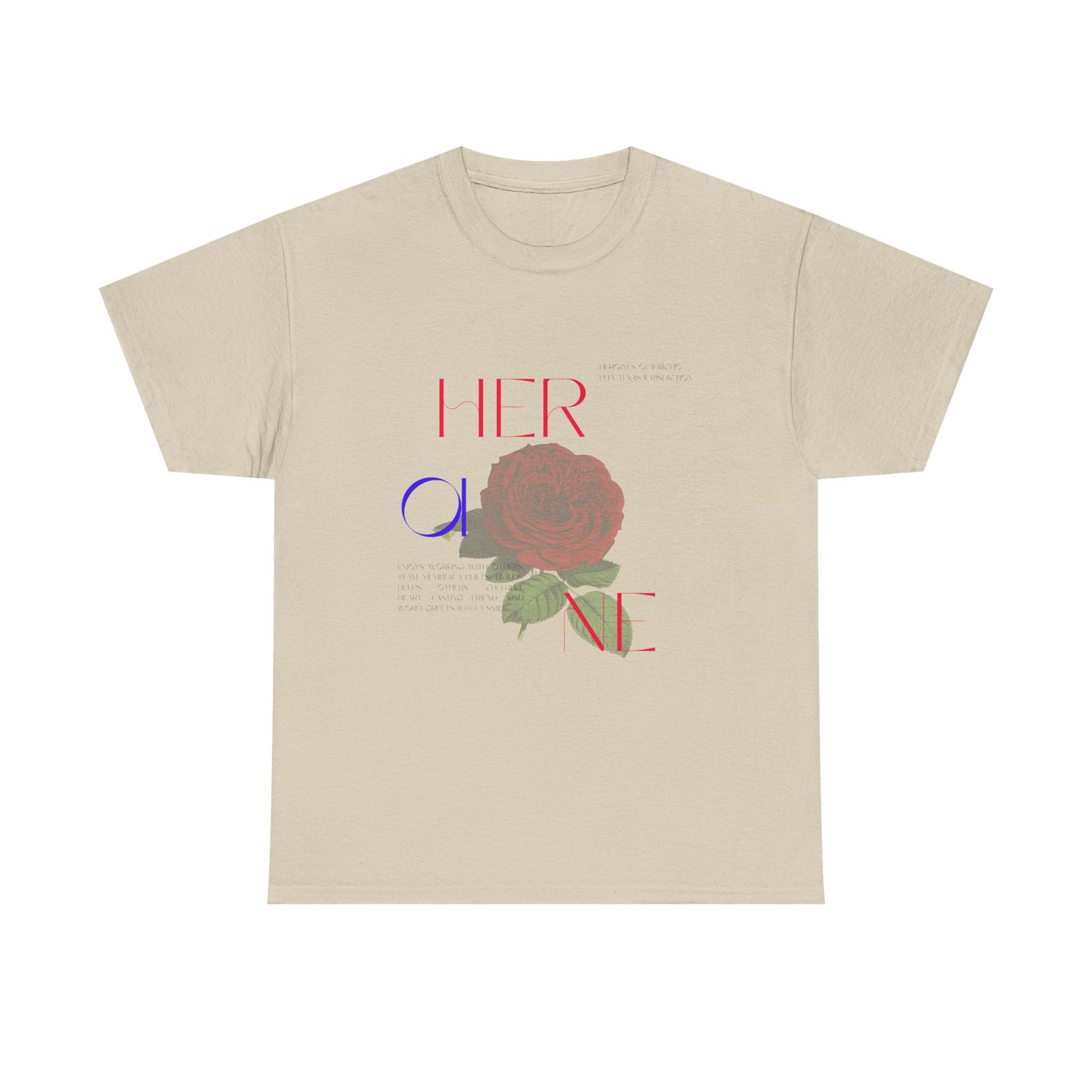 HOJ- Heroine Rose Tee | Vintage Rose Graphic, Feminine Typography