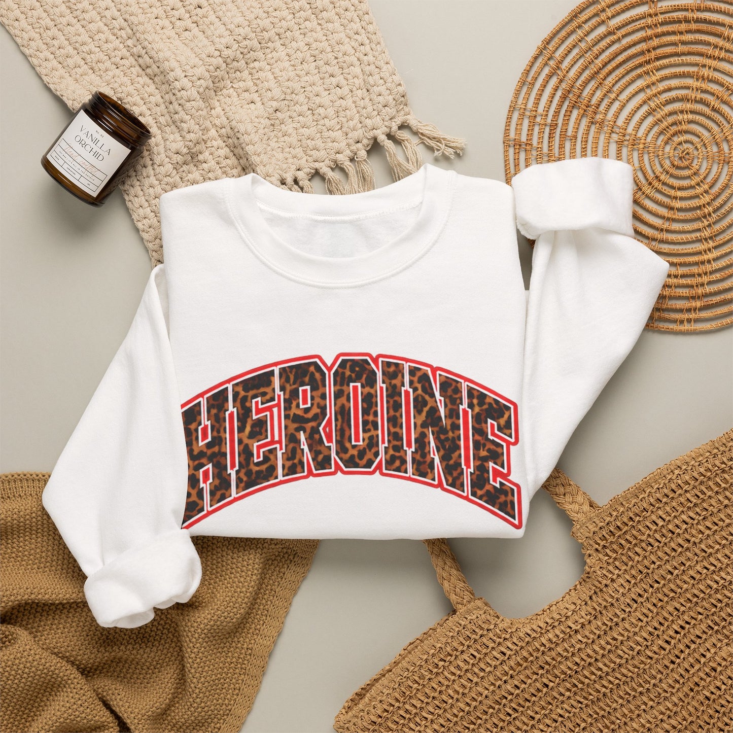 HEROINE Cheetah Print- Graphic Crewneck Sweatshirt