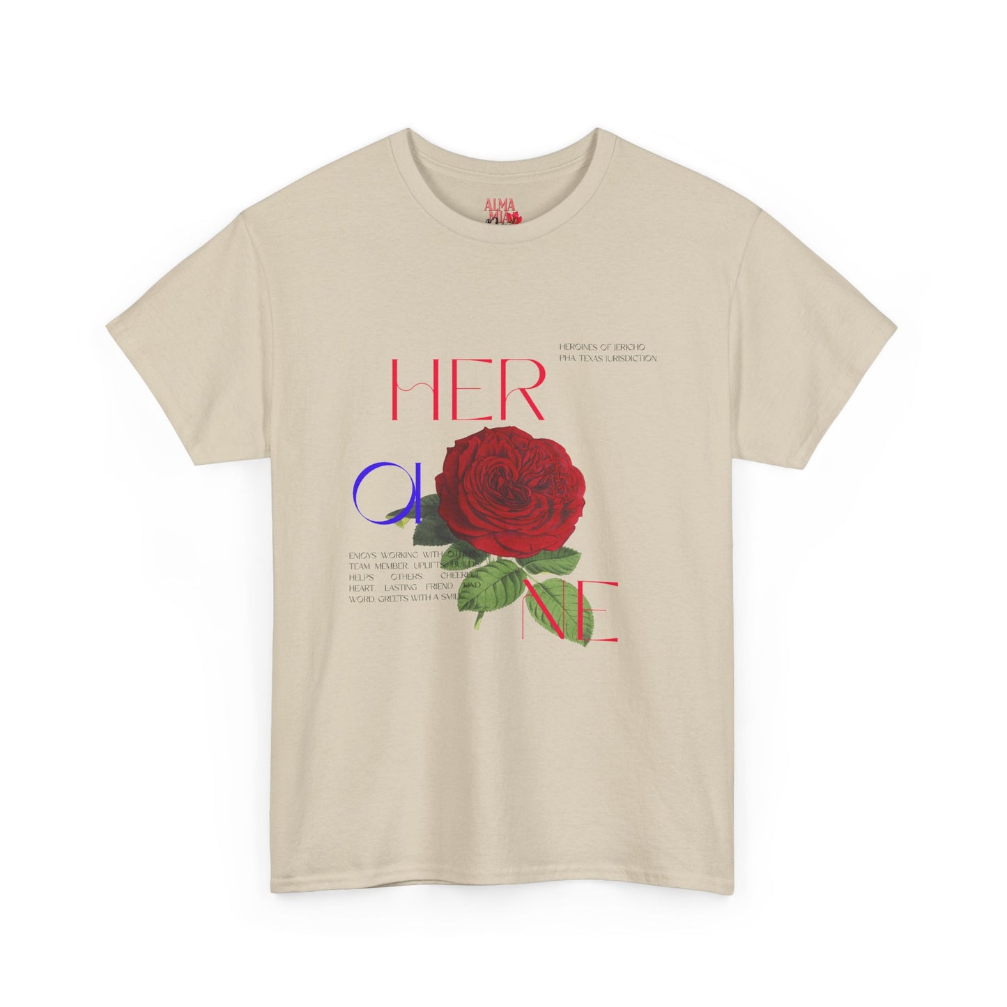 HOJ- Heroine Rose Tee | Vintage Rose Graphic, Feminine Typography