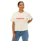 Poderosa Women's Boxy Tee — Latina Empowerment Crop T‑Shirt in Red Text