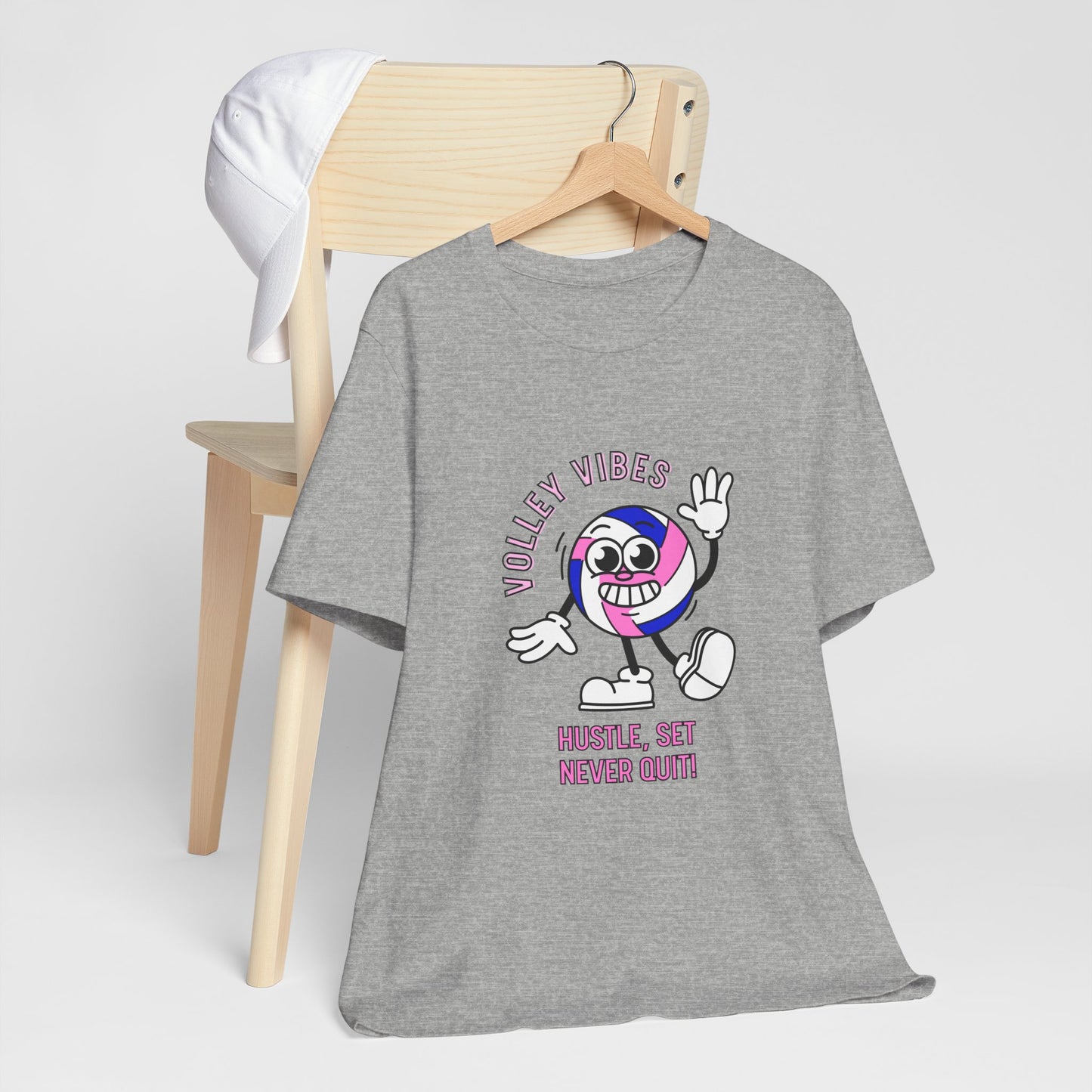 Volleyball Vibes Tee - "Hustle, Set, Never Quit" Volleyball Shirt.