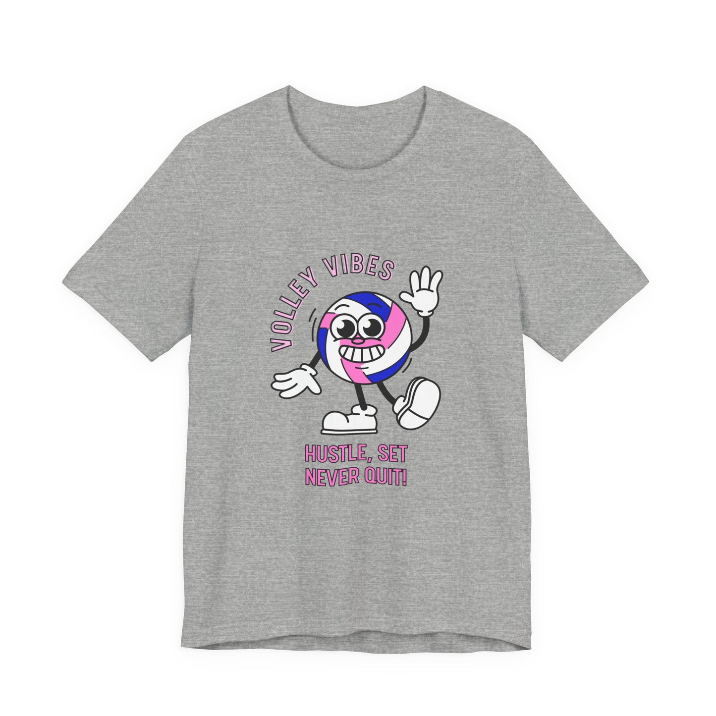 Volleyball Vibes Tee - "Hustle, Set, Never Quit" Volleyball Shirt.