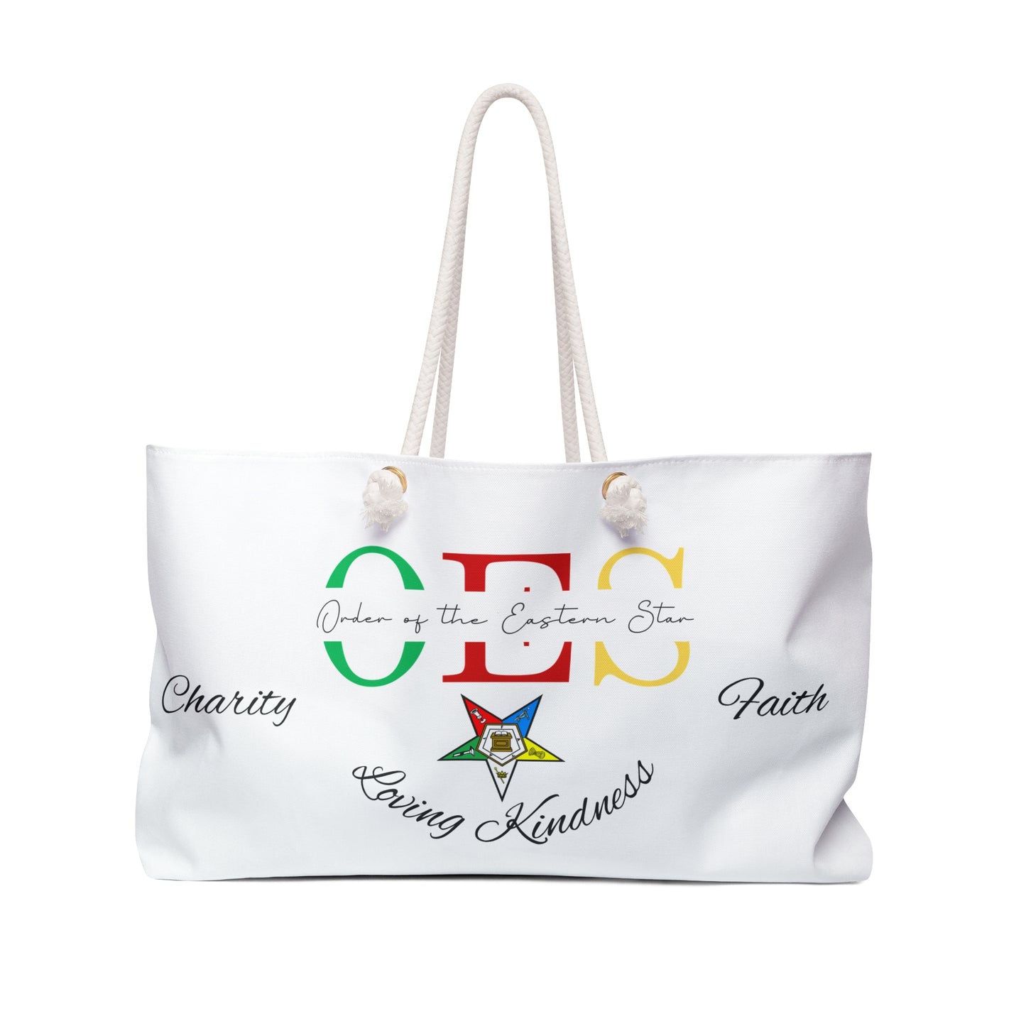 Order of the Eastern Star Weekender Bag — Charitable Faith & Loving Kindness Travel Tote