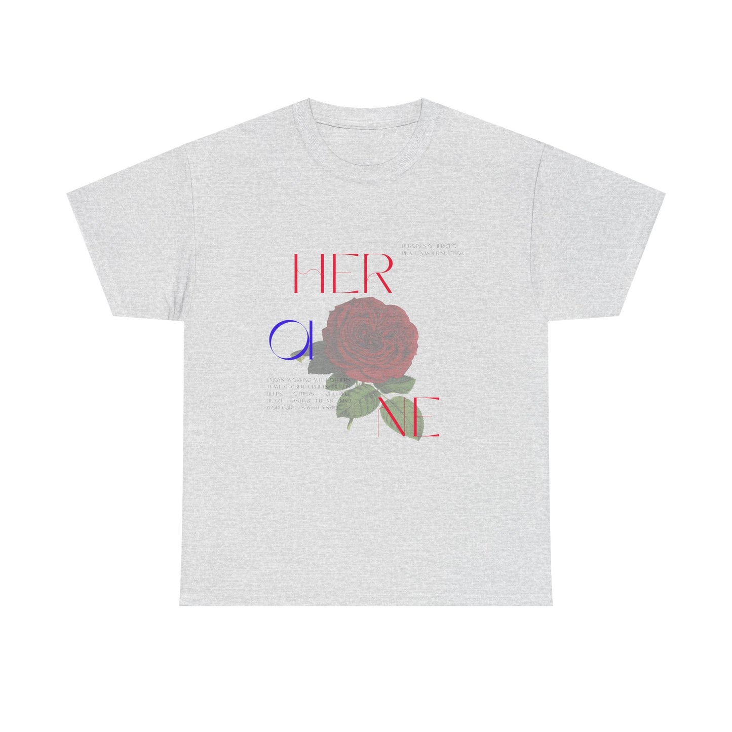 HOJ- Heroine Rose Tee | Vintage Rose Graphic, Feminine Typography