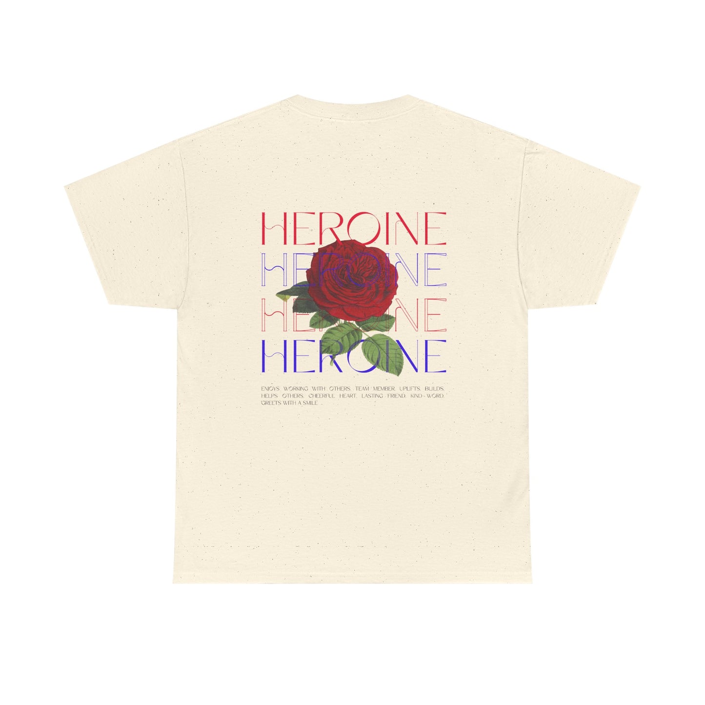 HOJ- Heroine Rose Tee | Vintage Rose Graphic, Feminine Typography