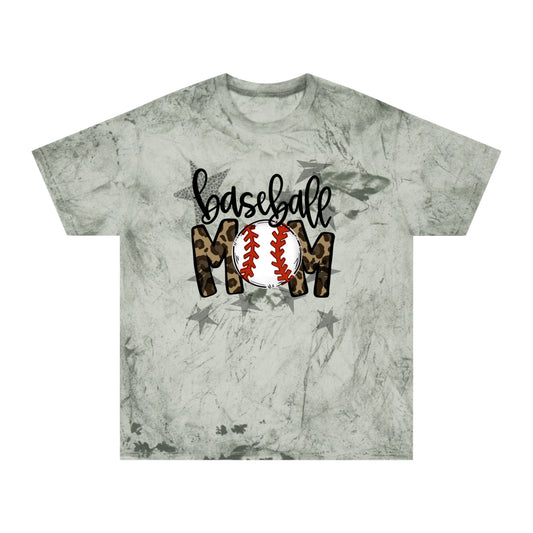 Baseball Mom Leopard Print Tee – Distressed Gray Color Blast T-Shirt