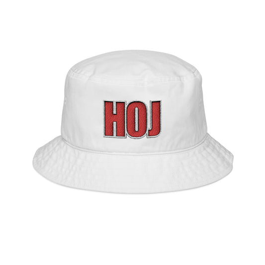HOJ Embroidered Bucket Hat — Casual Streetwear Sun Hat