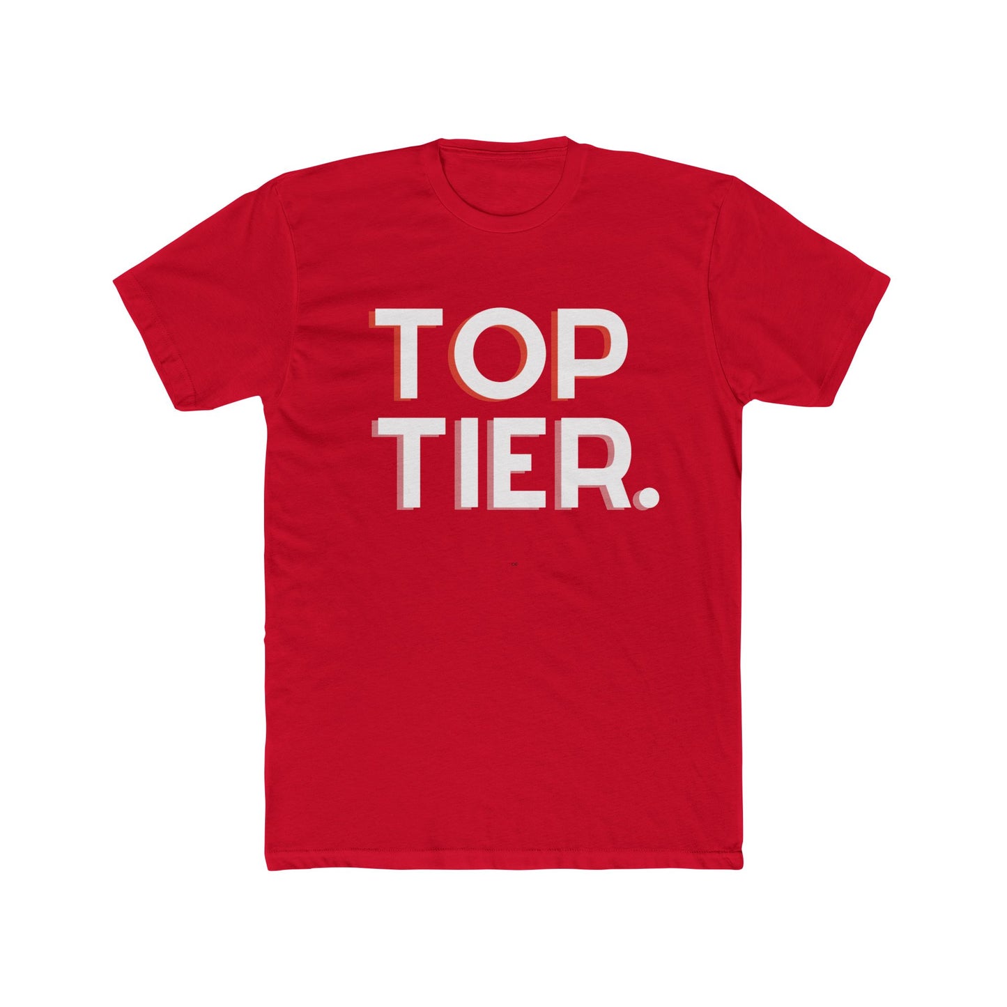 Top Tier Graphic Tee — Bold Typography "TOP TIER." Black Cotton T-Shirt