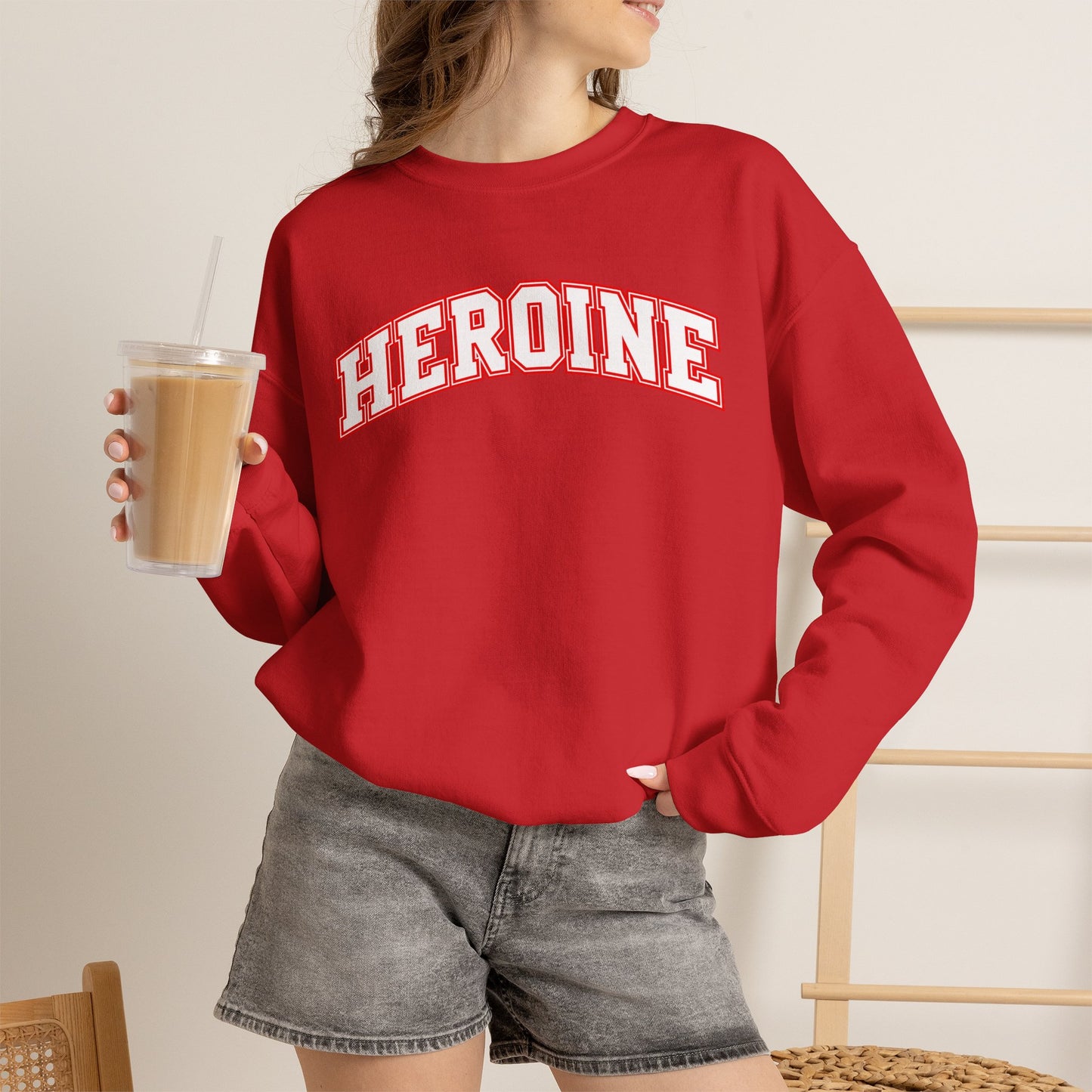 “Heroine” Red Crewneck Sweatshirt