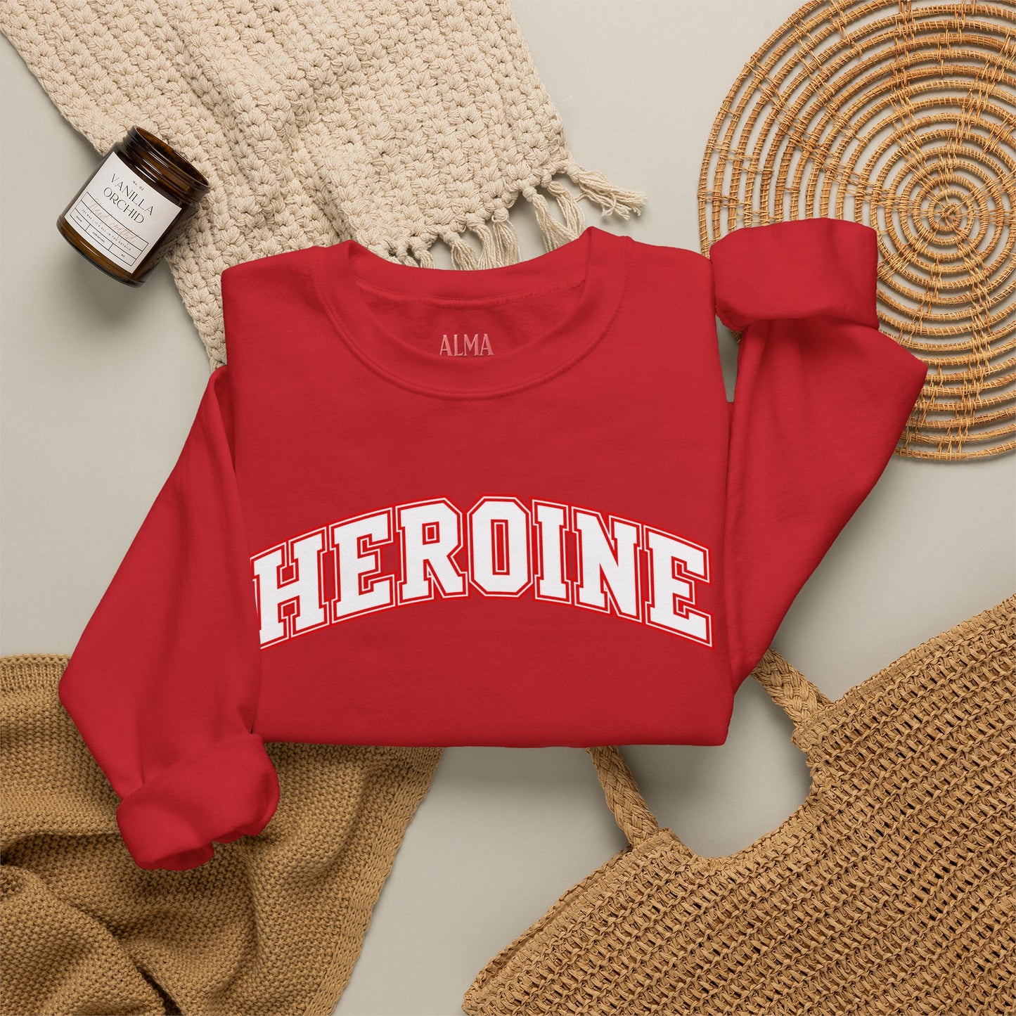 “Heroine” Red Crewneck Sweatshirt