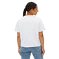 Poderosa Women's Boxy Tee — Latina Empowerment Crop T‑Shirt in Red Text
