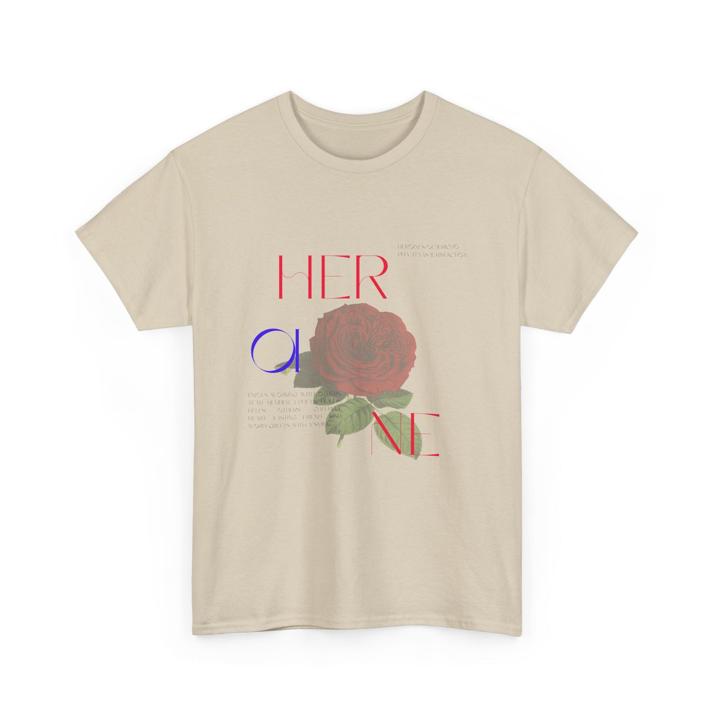 HOJ- Heroine Rose Tee | Vintage Rose Graphic, Feminine Typography