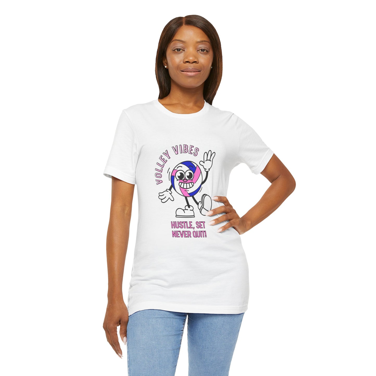 Volleyball Vibes Tee - "Hustle, Set, Never Quit" Volleyball Shirt.