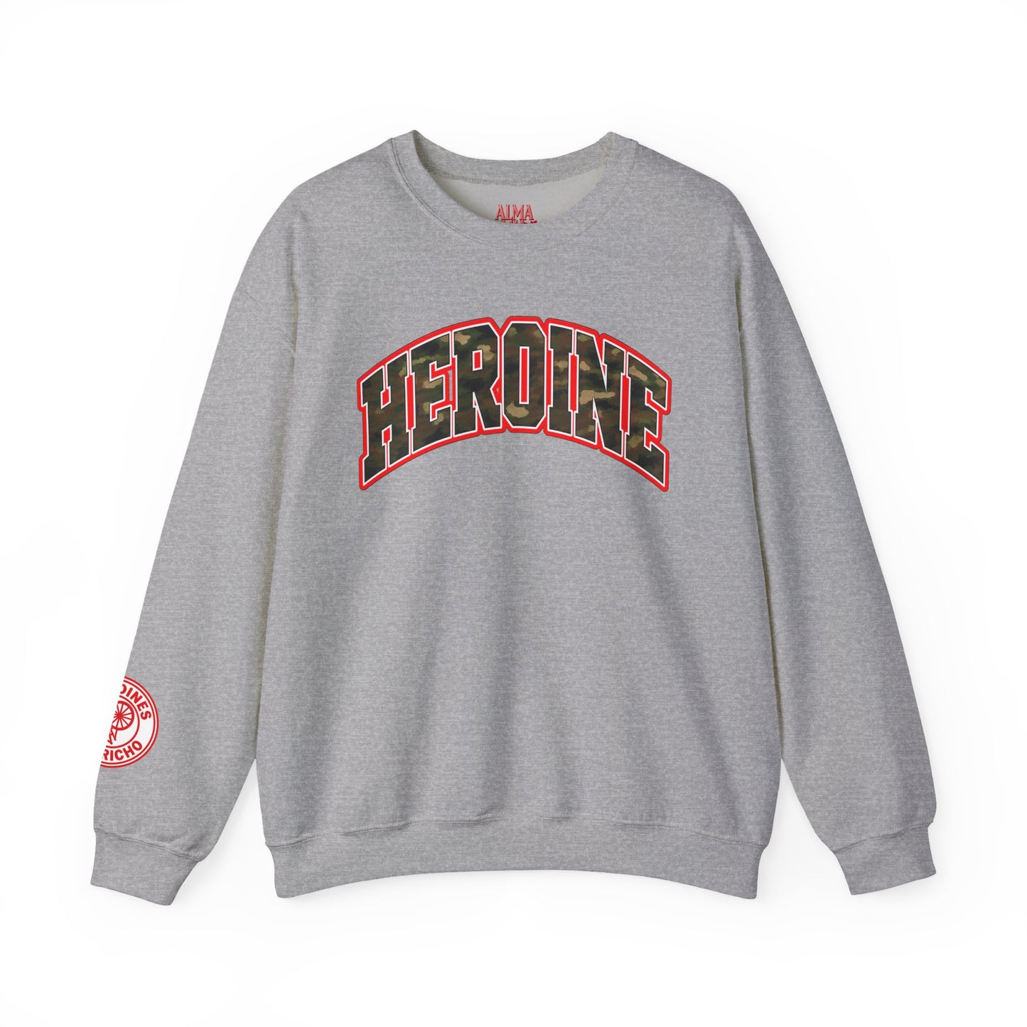 HEROINE CAMO- College-Style Crewneck Sweatshirt