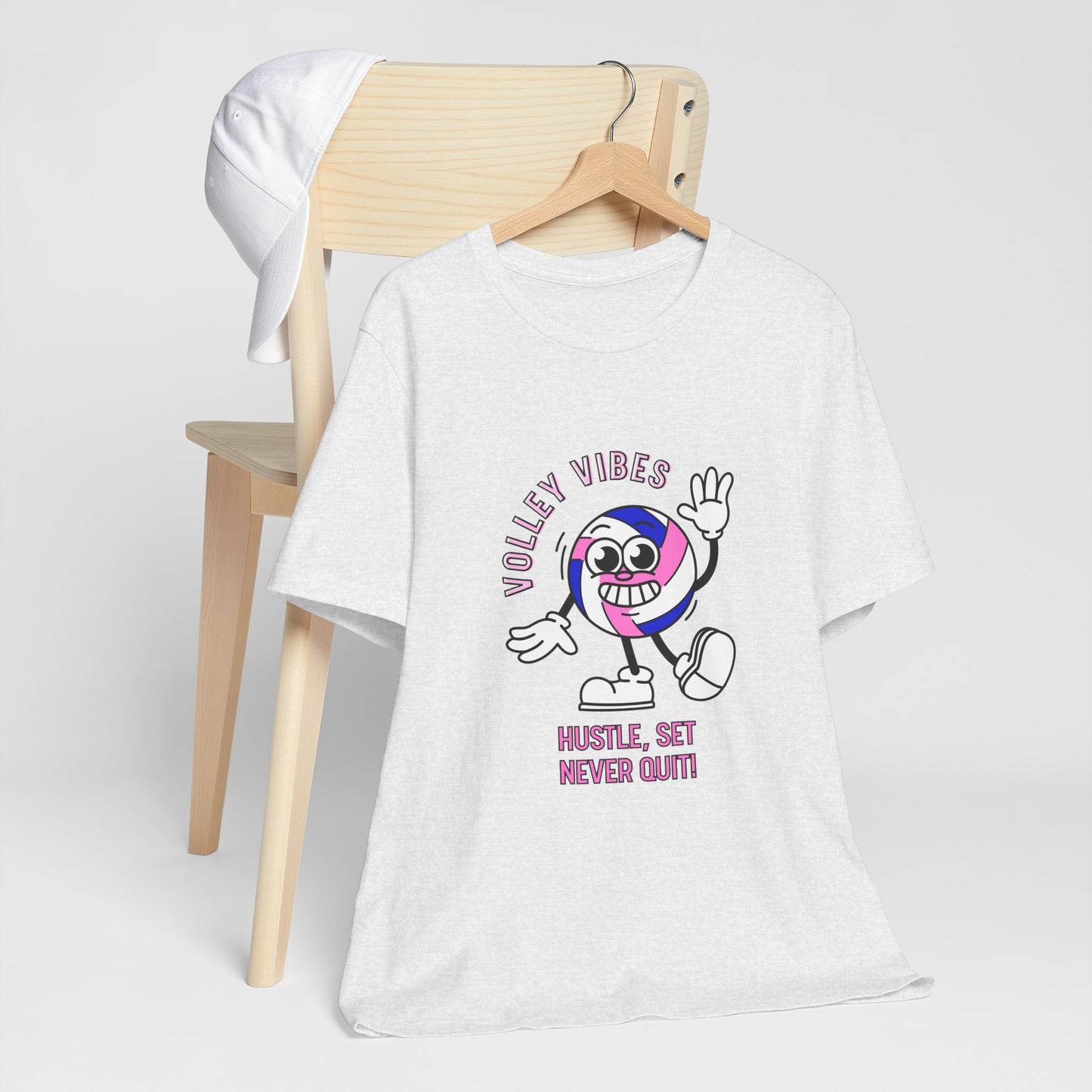 Volleyball Vibes Tee - "Hustle, Set, Never Quit" Volleyball Shirt.